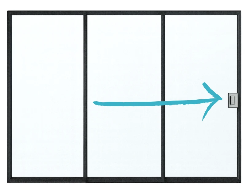 Glazen Schuifwand Zijwand Vaste Handgreep Rechts - 272 x 224 cm - Afbeelding 1